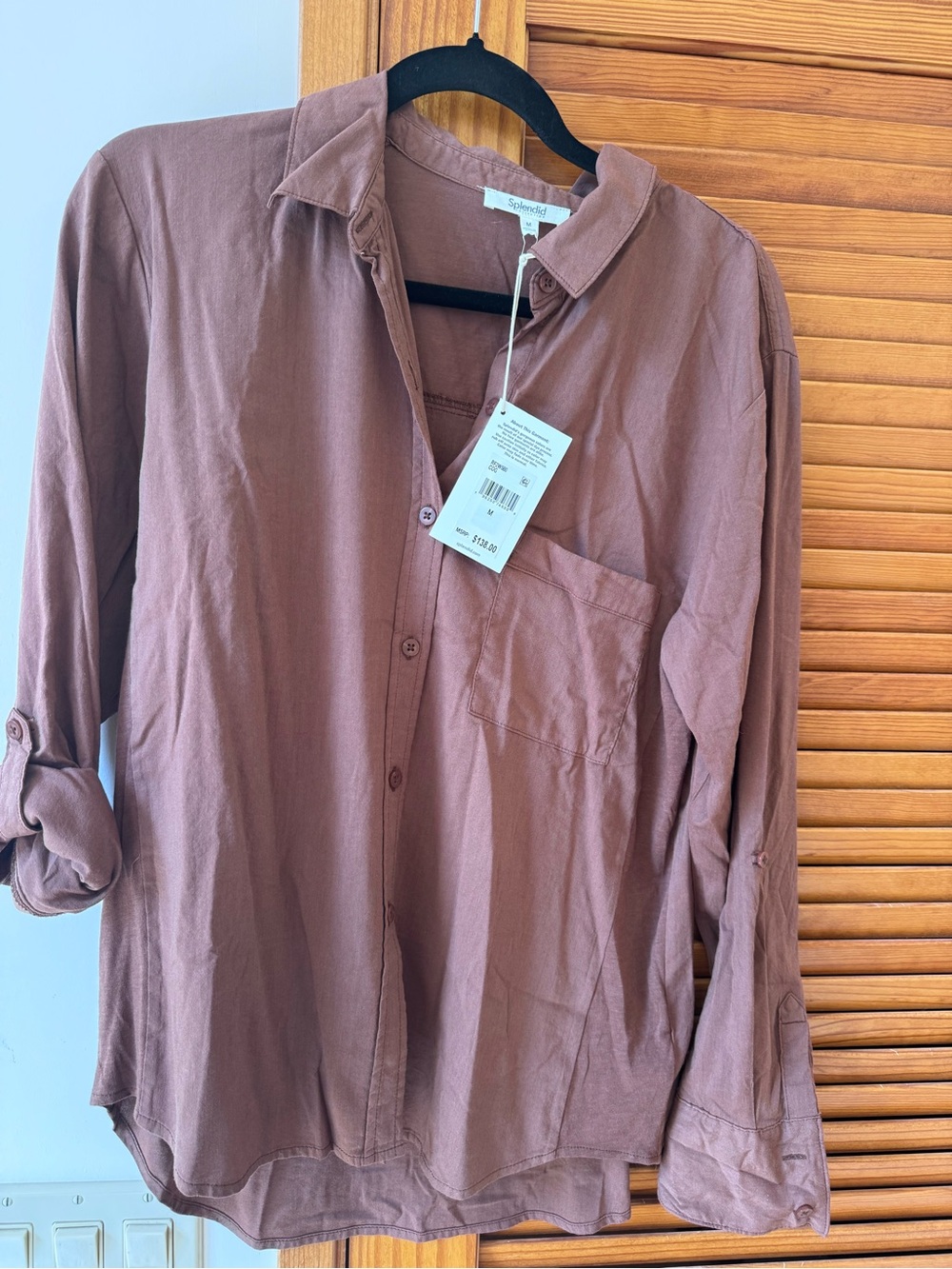 Splendid Button-Up Shirt in Brown